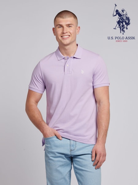U.S. Polo Assn. Purple Mens Pique 100% Cotton Polo Shirt (F61737) | £50