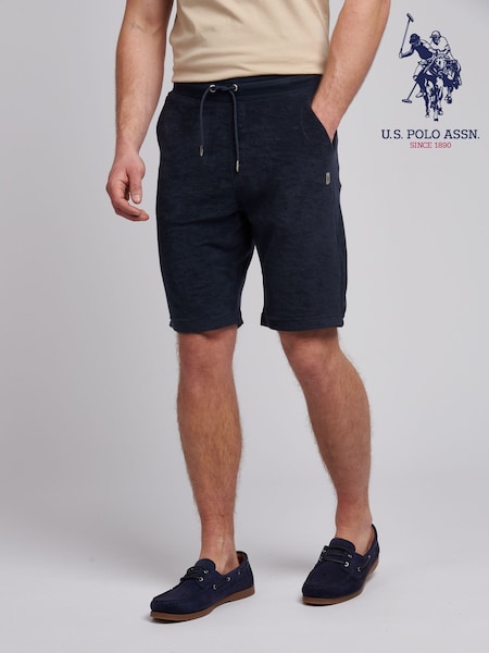U.S. Polo Assn. Blue Mens Terry Drawstring 100% Cotton Shorts (F61740) | £50