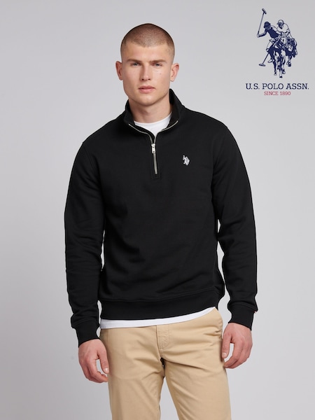 U.S. Polo Assn Black Mens 1/4 Zip Sweatshirt (F61744) | £65