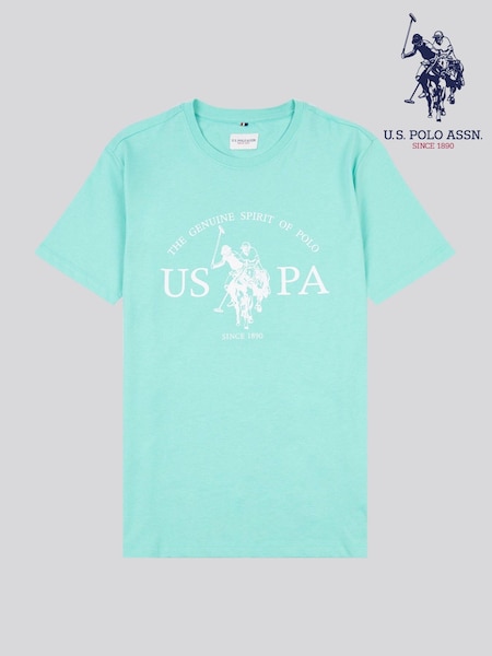 U.S. Polo Assn. Blue Mens Graphic Print 100% Cotton T-Shirt (F61802) | £20