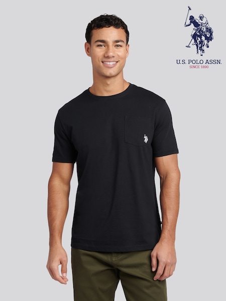 U.S. Polo Assn. Black Mens Double Horsemen Pocket 100% Cotton T-Shirt (F61803) | £25