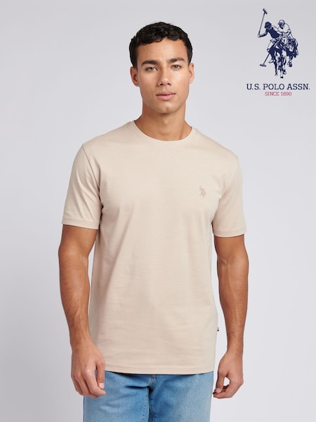 U.S. Polo Assn. Natural Mens Regular Fit Double Horsemen 100% Cotton T-Shirt (F61850) | £25