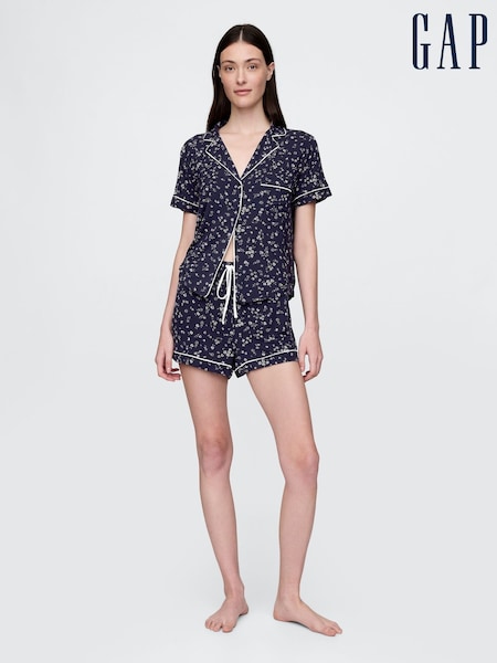 Gap Navy Blue Floral Modal Pyjama Shorts (F61857) | £20