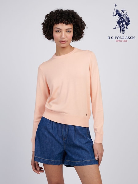 U.S. Polo Assn Orange Womens Crew Neck Jumper (F61904) | £50