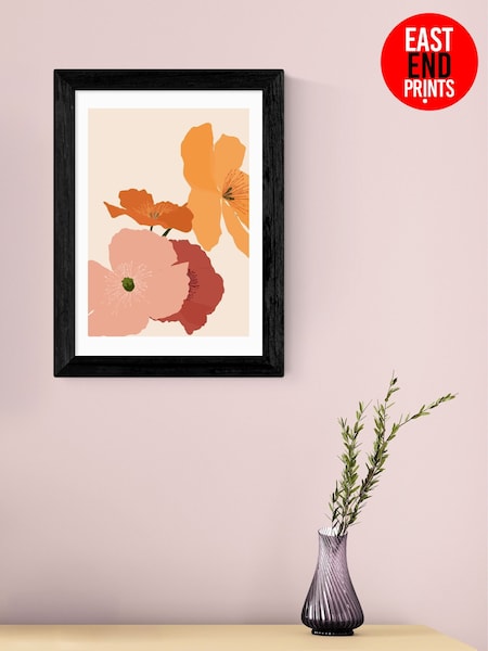 East End Prints Black Autumn Wildflowers Framed Art Print (F61983) | £50 - £130