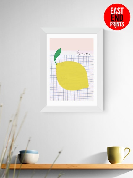 East End Prints White Big Lemon Framed Art Print (F61984) | £50 - £130