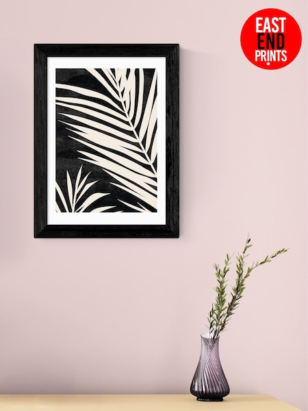 East End Prints Black Moody Palm Fronds Framed Art Print (F61986) | £50 - £130