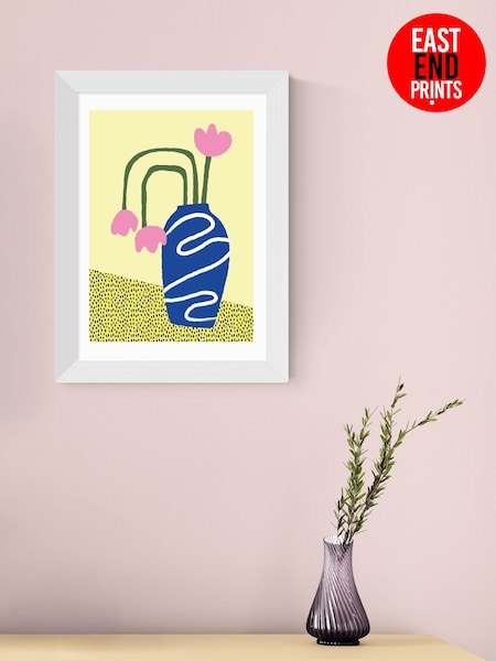 East End Prints White Wilted Flowers Framed Art Print (F62015) | £50 - £130
