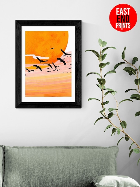 East End Prints Black Time Flies Framed Art Print (F62018) | £50 - £130