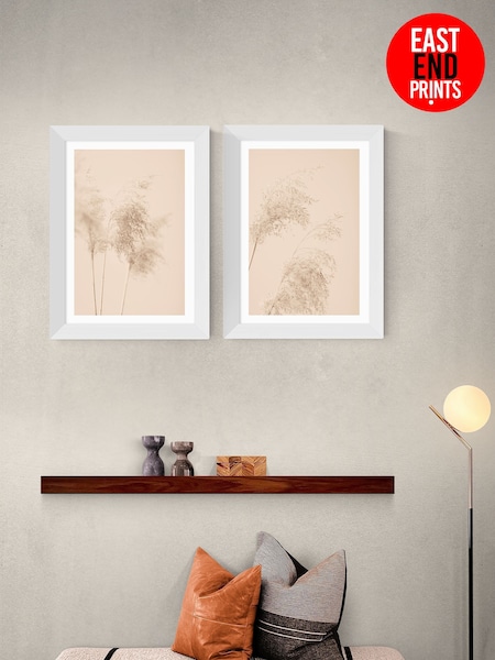 East End Prints Set of 2 White Pampas Grass Framed Art Print (F62041) | £90 - £245