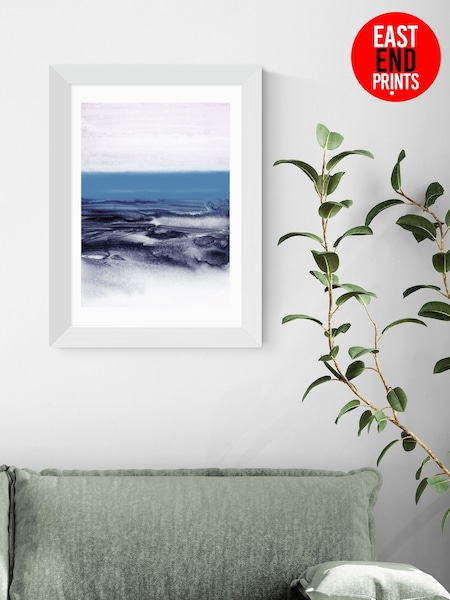 East End Prints White Watercolor Landscape Blue White Framed Art Print (F62052) | £50 - £130
