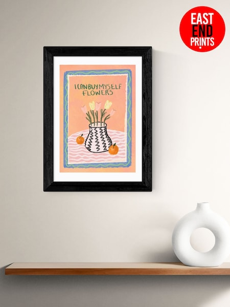 East End Prints Black I Can Buy Myself Flowers Framed Art Print (F62058) | £50 - £130