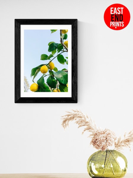East End Prints Black Amalfi Coast Lemons Framed Art Print (F62067) | £50 - £130