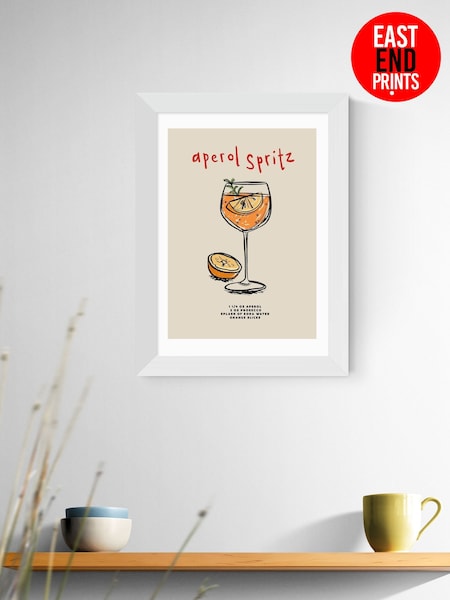 East End Prints White Aperol Spritz Ingredients Framed Art Print (F62099) | £50 - £130
