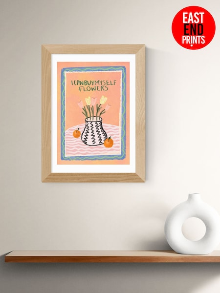 East End Prints Oak I Can Buy Myself Flowers Framed Art Print (F62110) | £50 - £130
