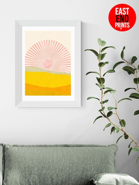 East End Prints White Rising Sun Framed Art Print (F62137) | £50 - £130