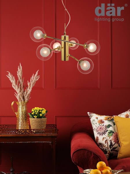 Dar Lighting Polished Gold Kumara 6 Light Pendant (F62170) | £159