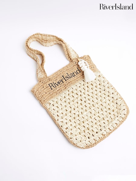 River Island Brown Girls Raffia Shopper Bag (F62298) | £24