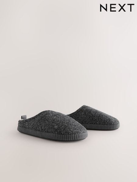 Grey Boucle Soft Mule Slippers (F62386) | £18
