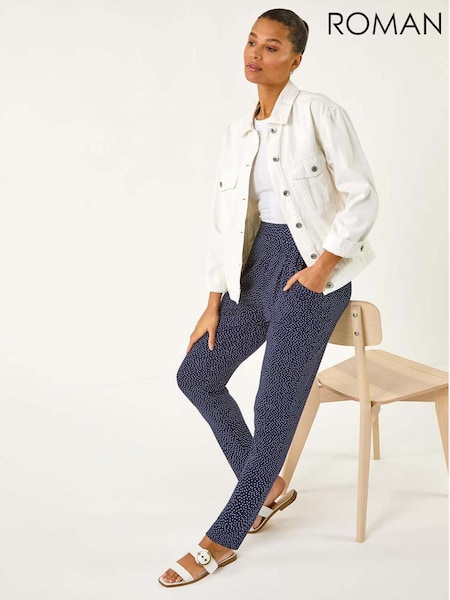 Roman Blue Spot Print Harem Trousers (F62452) | £32
