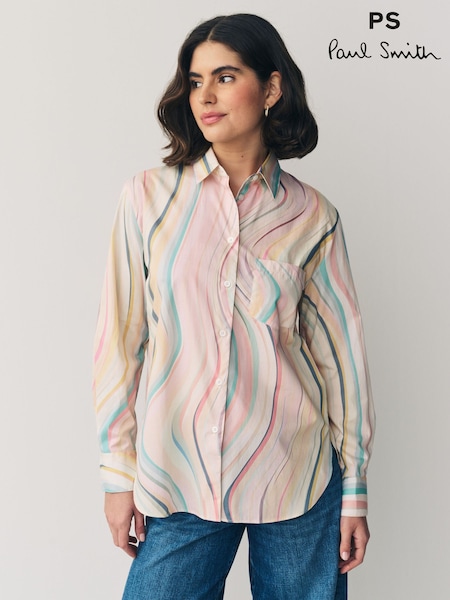 PS Paul Smith 100% Cotton Swirl Print Pink Shirt (F62535) | £260