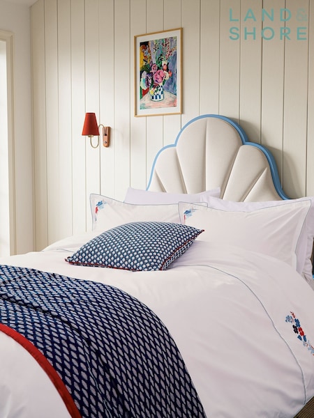 Land & Shore Blue Red Fia Pillowcase Pair (F62650) | £40