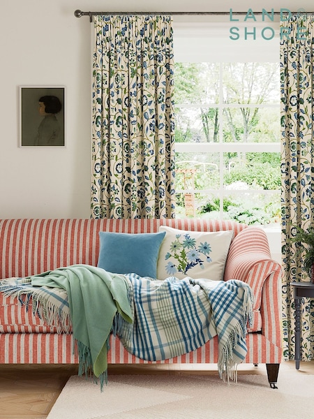 Land & Shore Green Posey 100% Cotton Cushion (F62680) | £45