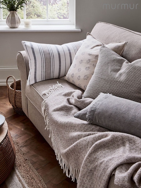 Murmur Linen Grey Wren Cushion (F62706) | £45