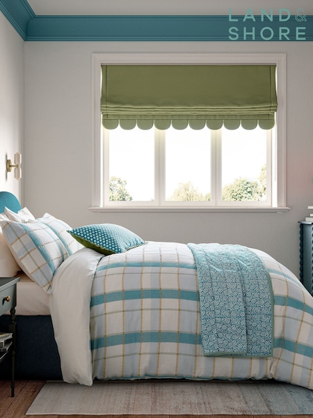 Land & Shore Green Rathlin Check Pillowcase Pair (F62709) | £35