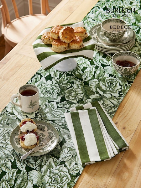 Burleigh X Bedeck Of Belfast Hibiscus Table Runner in Green (F62744) | £30