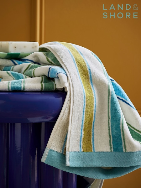 Land & Shore Green Barrow Stripe Towel (F62754) | £20 - £45