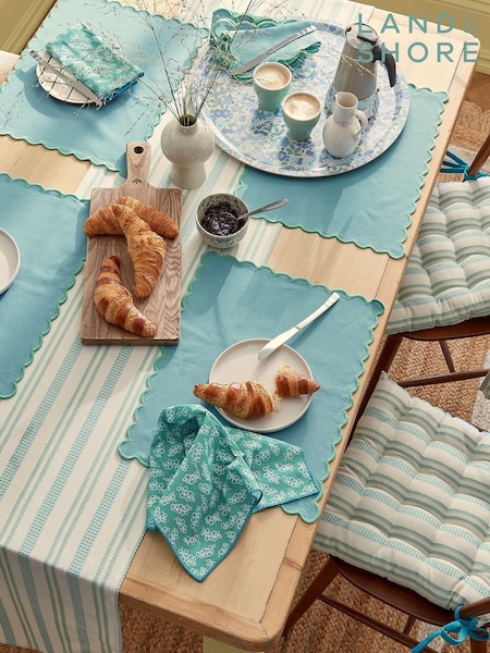Land & Shore Green Ticking Stripe Seat Pad (F62755) | £20
