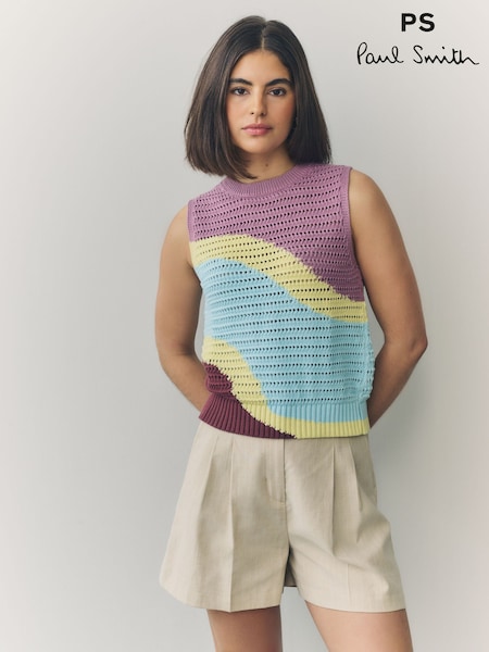PS Paul Smith Swirl Knitted Cotton Sweater Vest (F62827) | £240