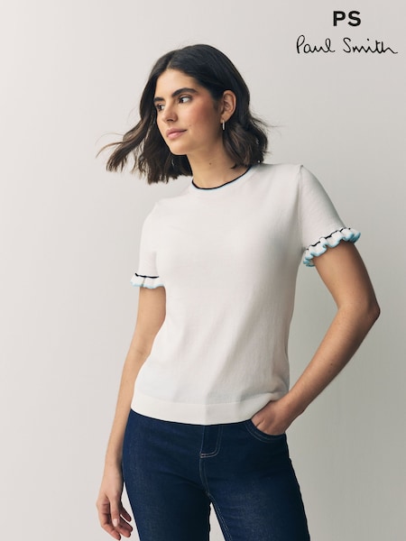 PS Paul Smith Knitted Short Sleeve Tipped T-Shirt (F62835) | £220