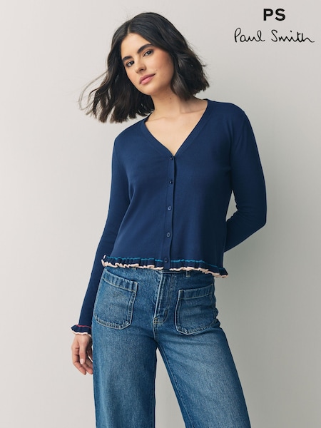 PS Paul Smith Knitted V-Neck Button Through Wool Blend Cardigan (F62838) | £260