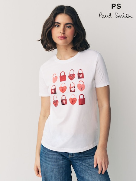 PS Paul Smith Heart Padlock Graphic T-Shirt (F62844) | £80