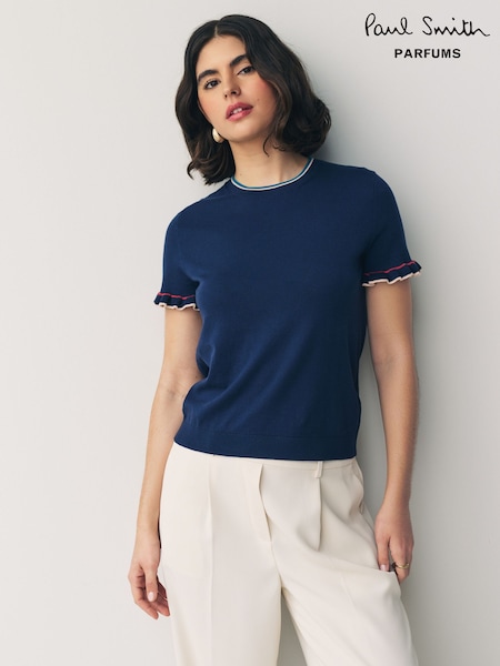 PS Paul Smith Knitted Short Sleeve Tipped T-Shirt (F62845) | £220