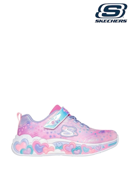Skechers Pink Eternal Heart Lights Trainers (F62872) | £54
