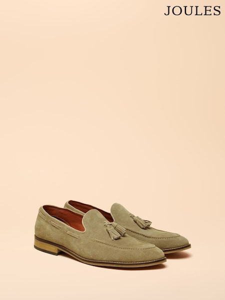 Joules Neutral Suede Tassel Loafers (F62879) | £69