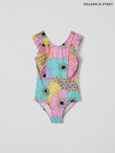 Polarn O Pyret Pink Flower Print Swimsuit (F62883) | £24