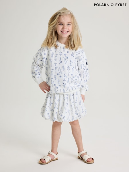 Polarn O Pyret White Floral Puff Ball Skirt (F62905) | £22