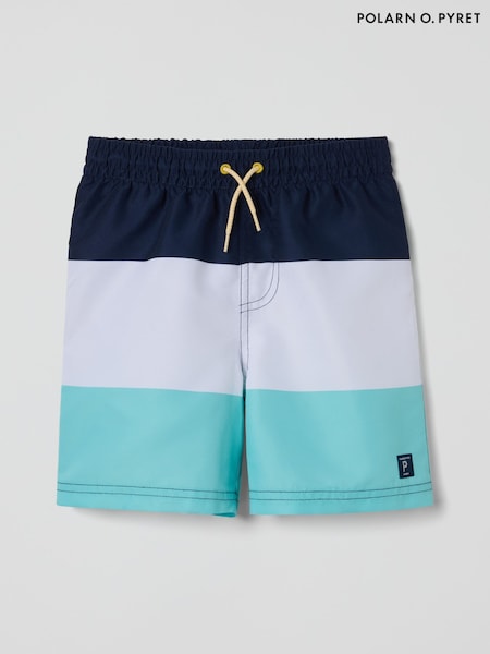 Polarn O Pyret Blue Block Colour Swim Shorts (F62909) | £24
