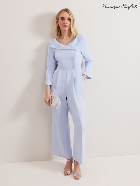 Phase Eight Blue Sienna Tux Jumpsuit (F62924) | £229