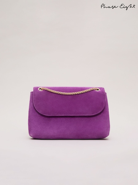 Phase Eight Purple Suede Chain Clutch Bag (F62927) | £85