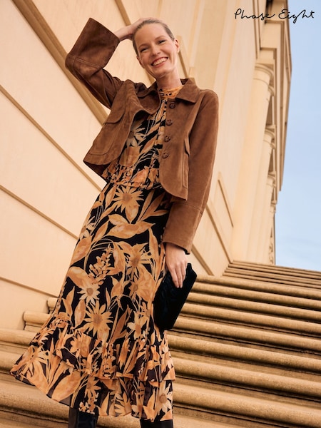 Phase Eight Black Alma Printed Dress (F62934) | £169