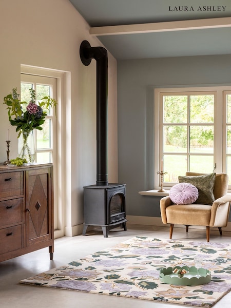 Laura Ashley Purple Wendling Floral Heather Rug (F62963) | £579 - £1,125