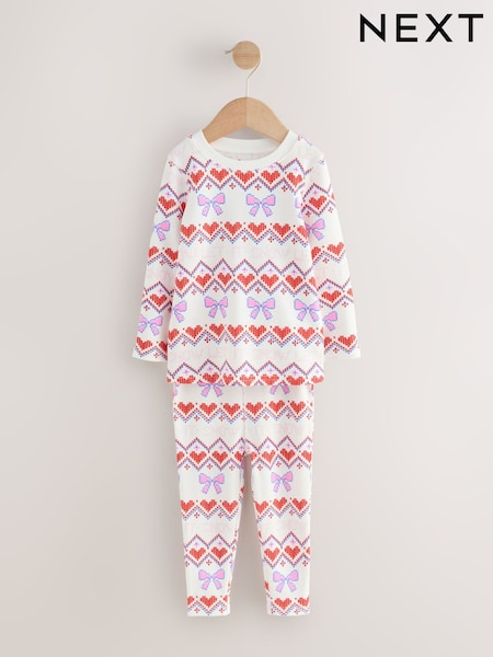 White Snow Print Christmas Pyjamas (9mths-16yrs) (F62992) | £12 - £19