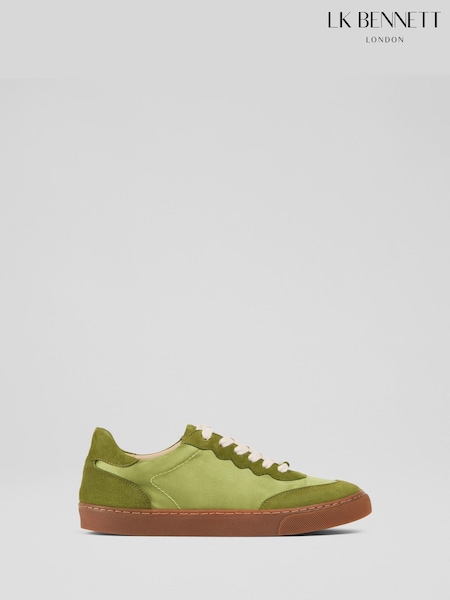 LK Bennett Green Runner Fabric Slim Sole Trainers (F63245) | £179