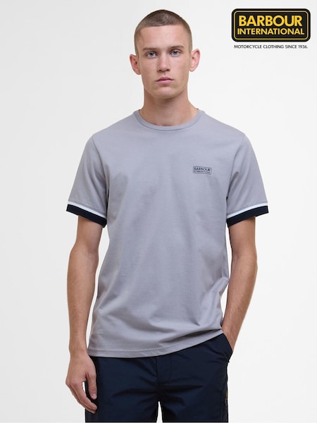 Barbour® International Blue 100% Cotton Deep Cuff Evan Tipped T-Shirt (F63323) | £40