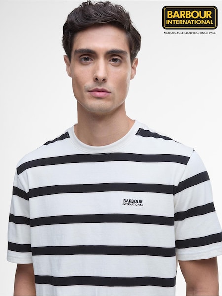 Barbour® International Blue Luca Stripe 100% Cotton T-Shirt (F63347) | £50